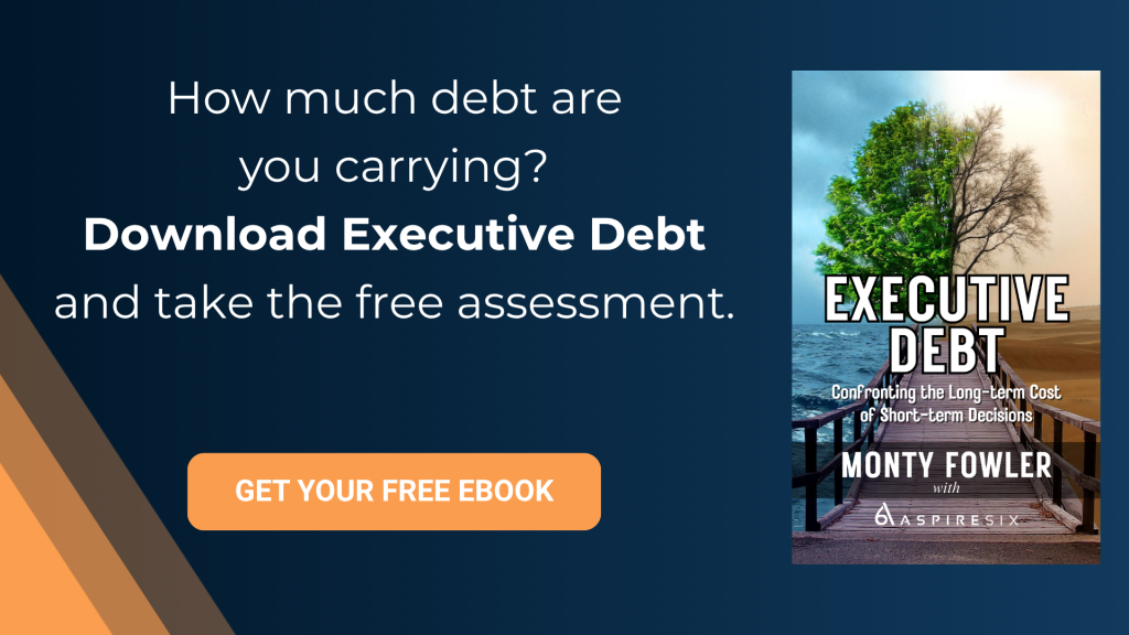 Executive Debt Call to Action: How much debt are you carrying? Download Executive Debt and take the free assessment.